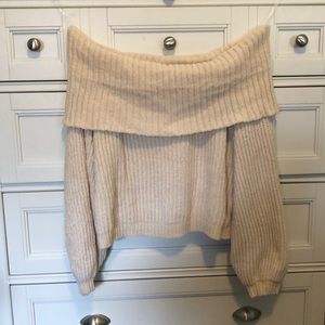 Fashion Nova over the shoulder fluffy sweater